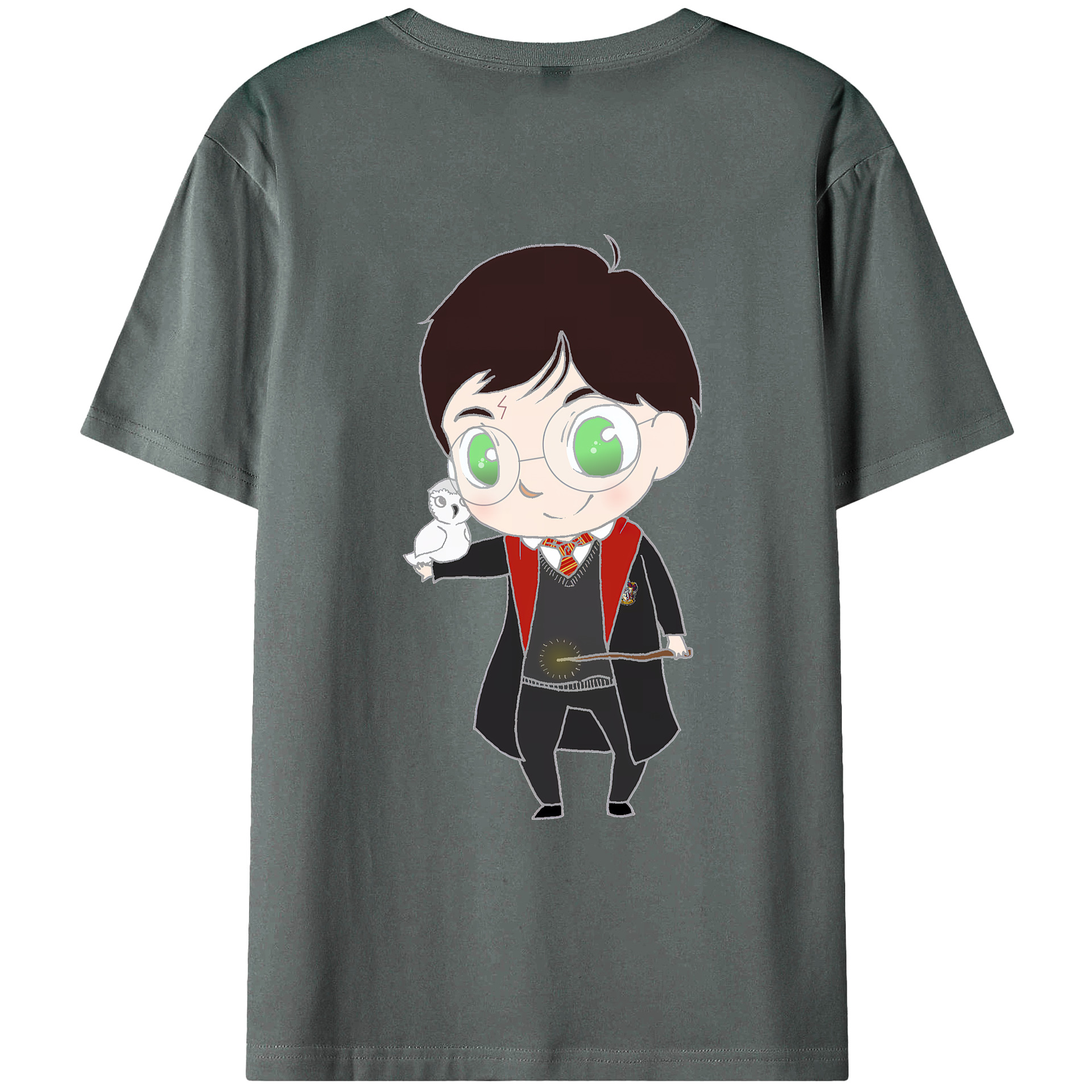 （画像用） Harry Potter ハリー・ポッターシリーズ 綿100％ メンズ半袖Tシャツ（バックプリント） 通気性